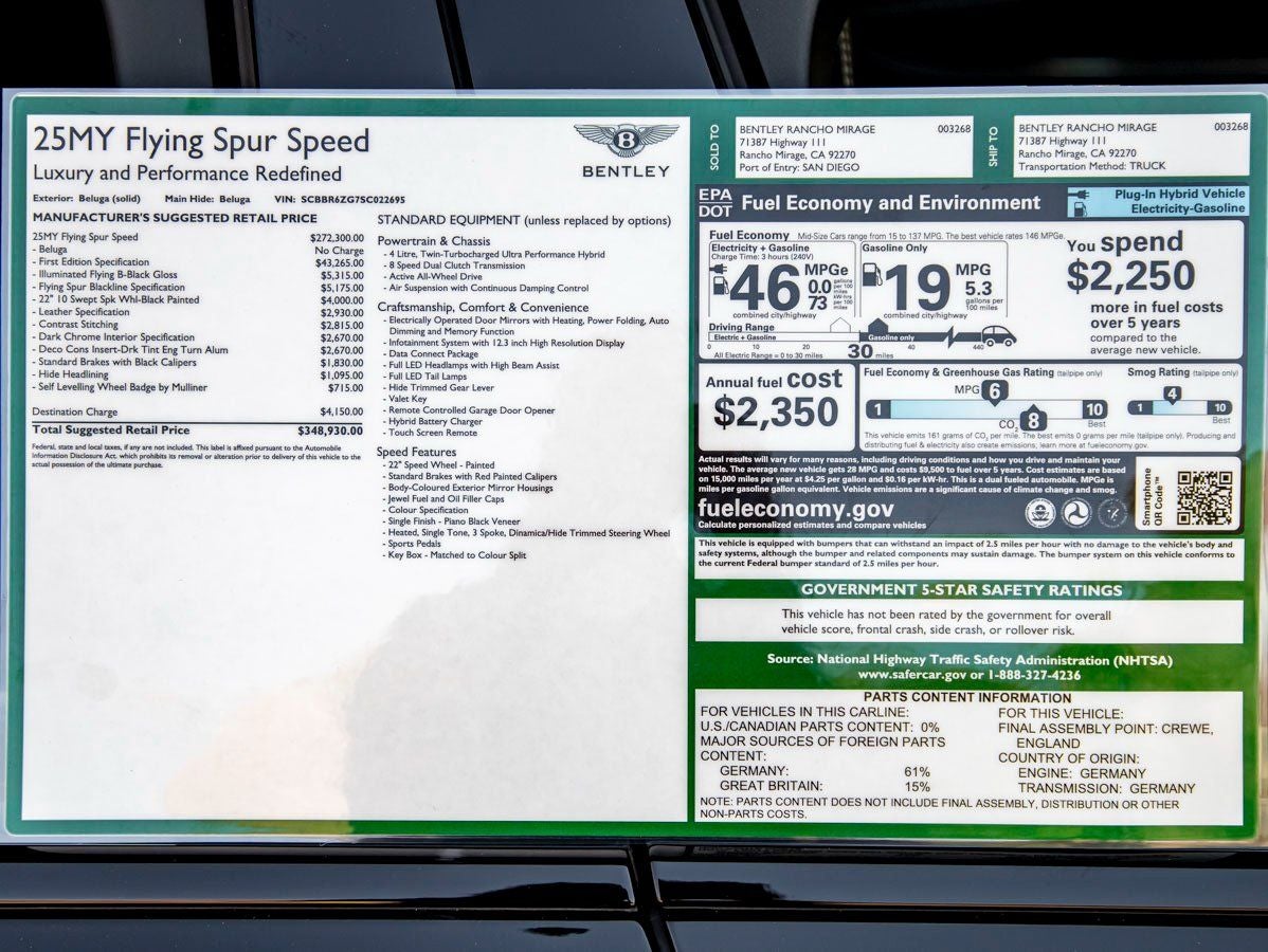 2025 Bentley Flying Spur Speed First Edition