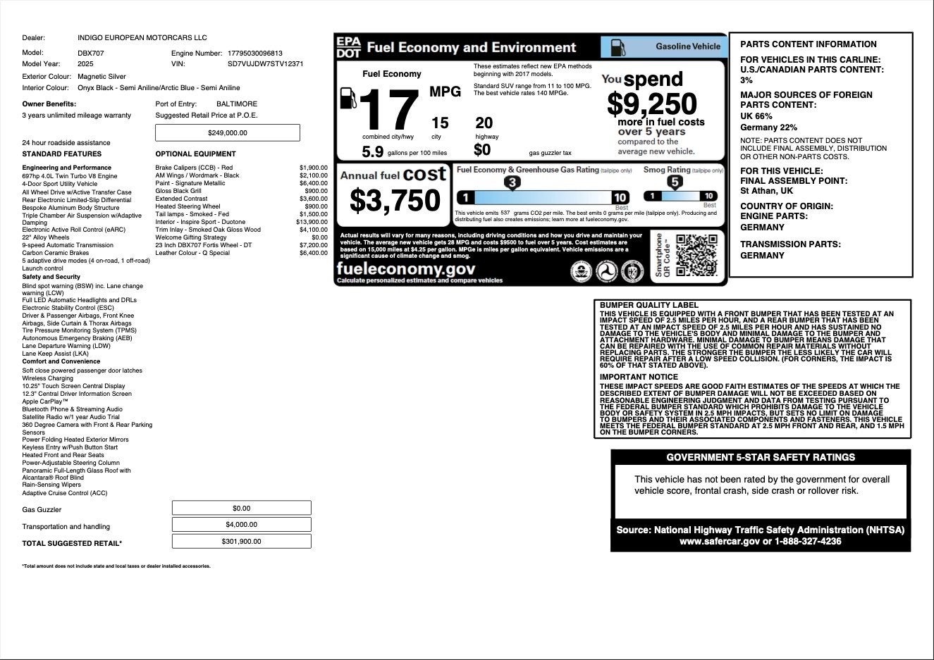2025 Aston Martin DBX 707