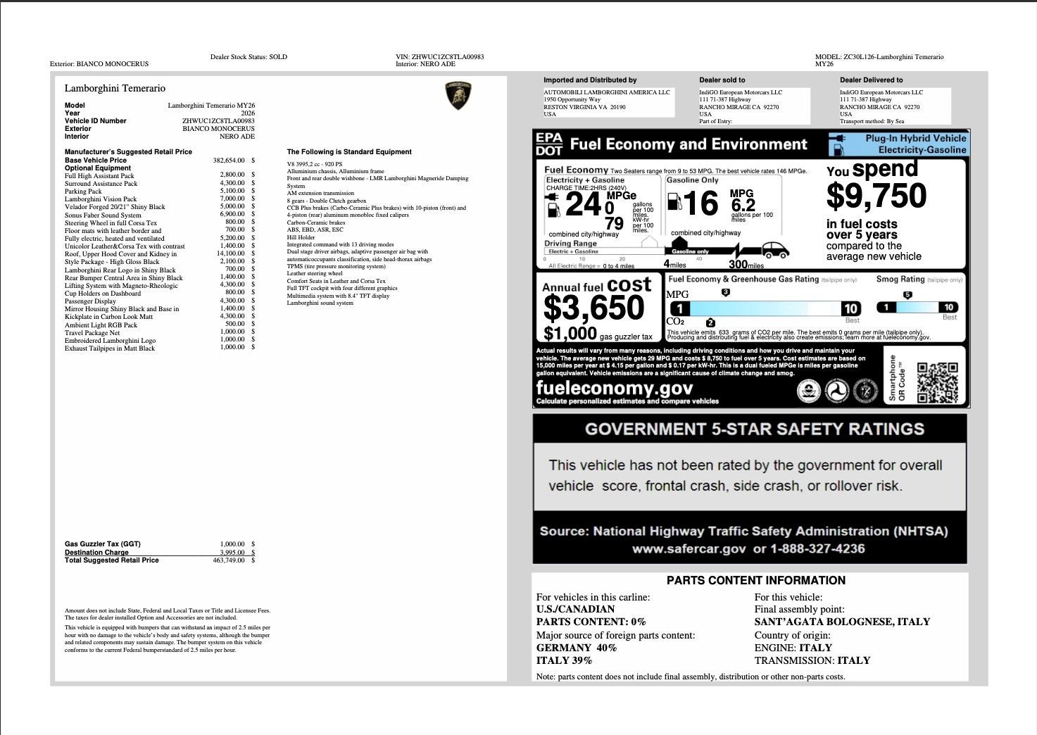 2026 Lamborghini Temerario Base