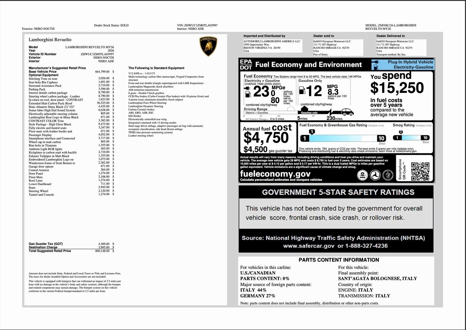 2026 Lamborghini Revuelto Base