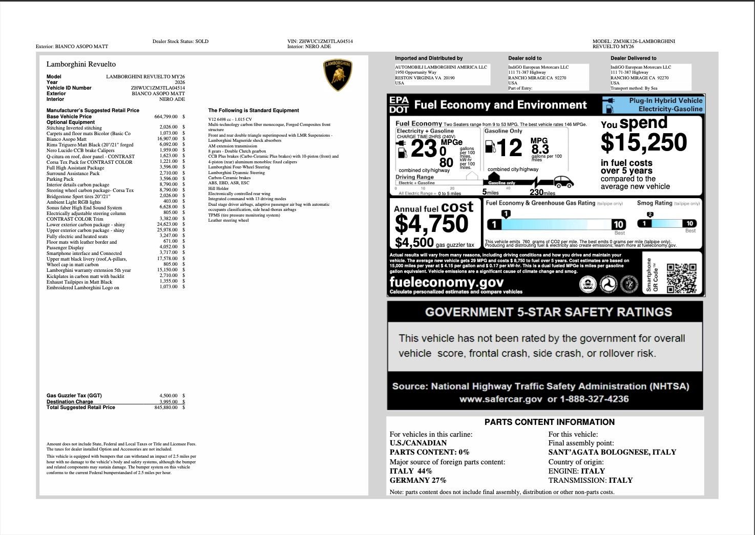 2026 Lamborghini Revuelto Base