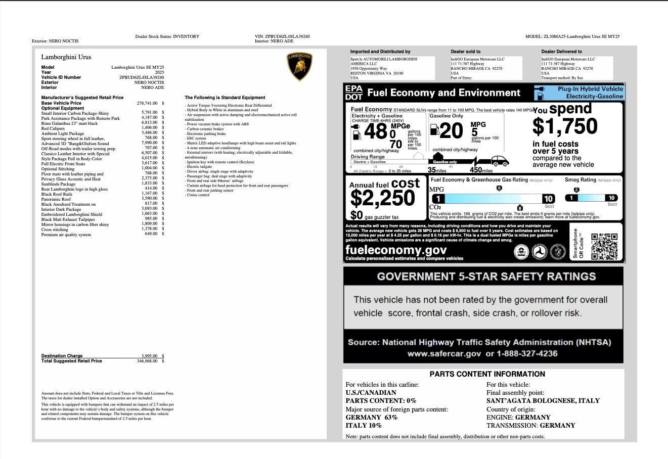 2025 Lamborghini Urus SE
