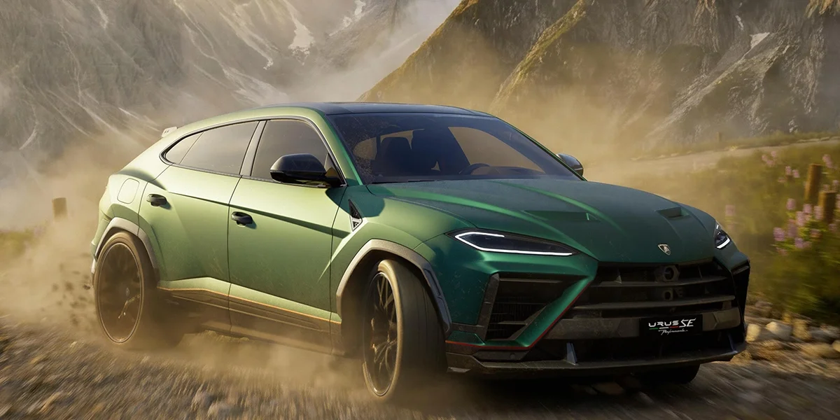 Front three-quarter view of the 2027 Lamborghini Urus SE Performante.
