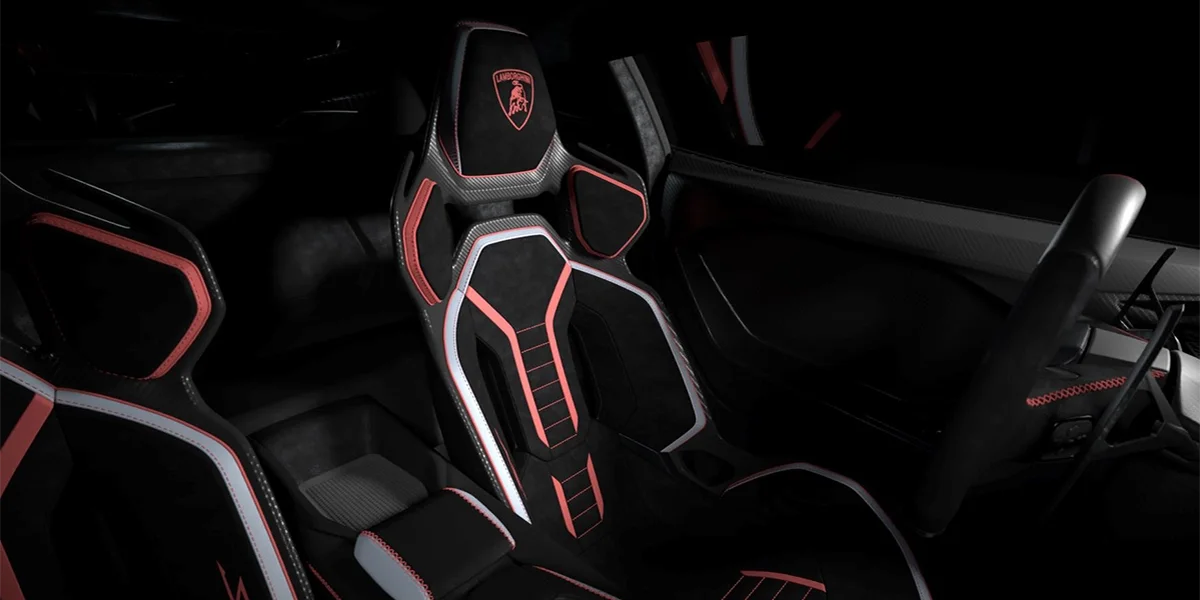 2027 Lamborghini Revuelto SV lightweight racing seats and interior.