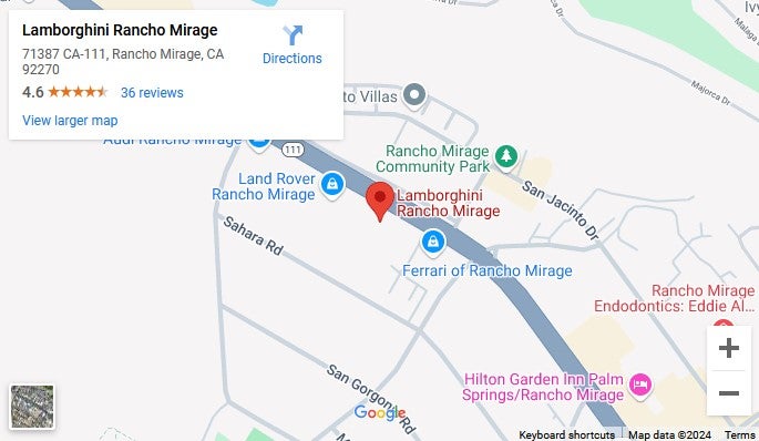 Lamborghini Rancho Mirage map